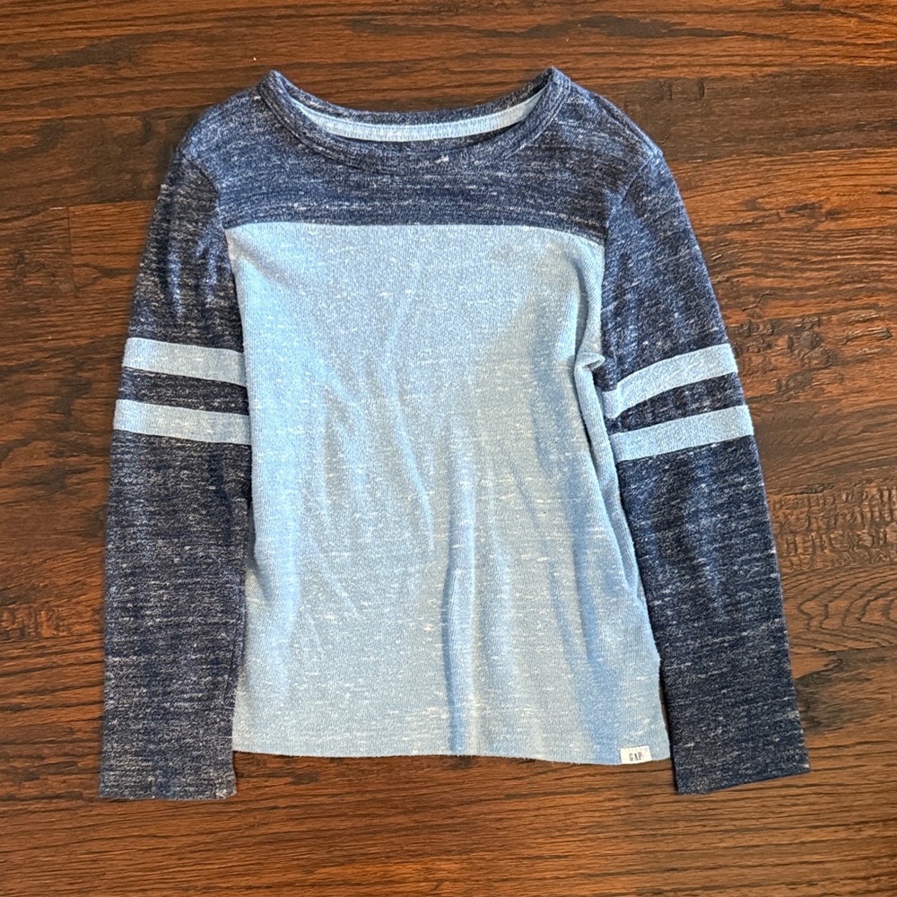 GAP Kids Navy and Light Blue Long Sleeve Tee
